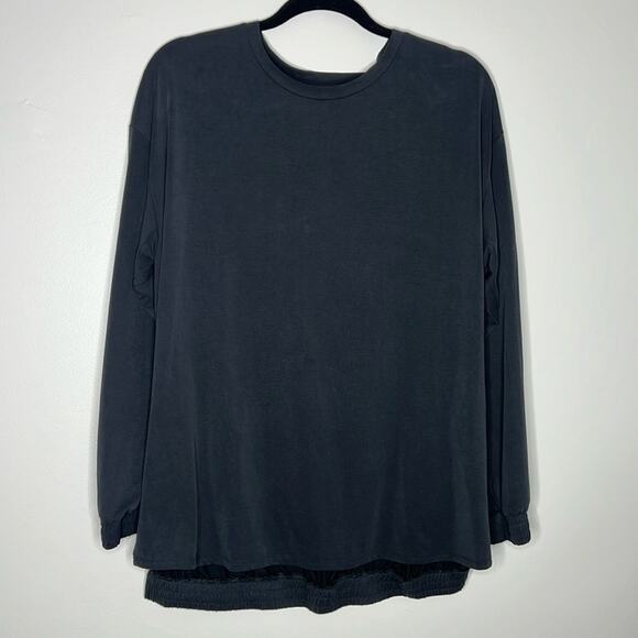 French Connection modal‎ Tunic long sleeve shirt pullover size Large - Picture 2 of 7